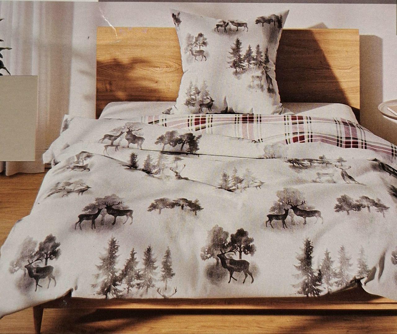 Пододеяльник двусторонний Livarno Home из фланели 155х220 см и наволочка 80х80 см (1657)