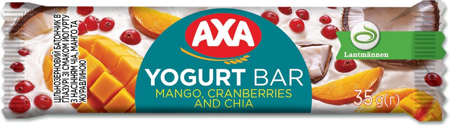 Батончик АХА в глазурі зі смаком йогурту з насінням чіа/манго/журавлиною 35 г