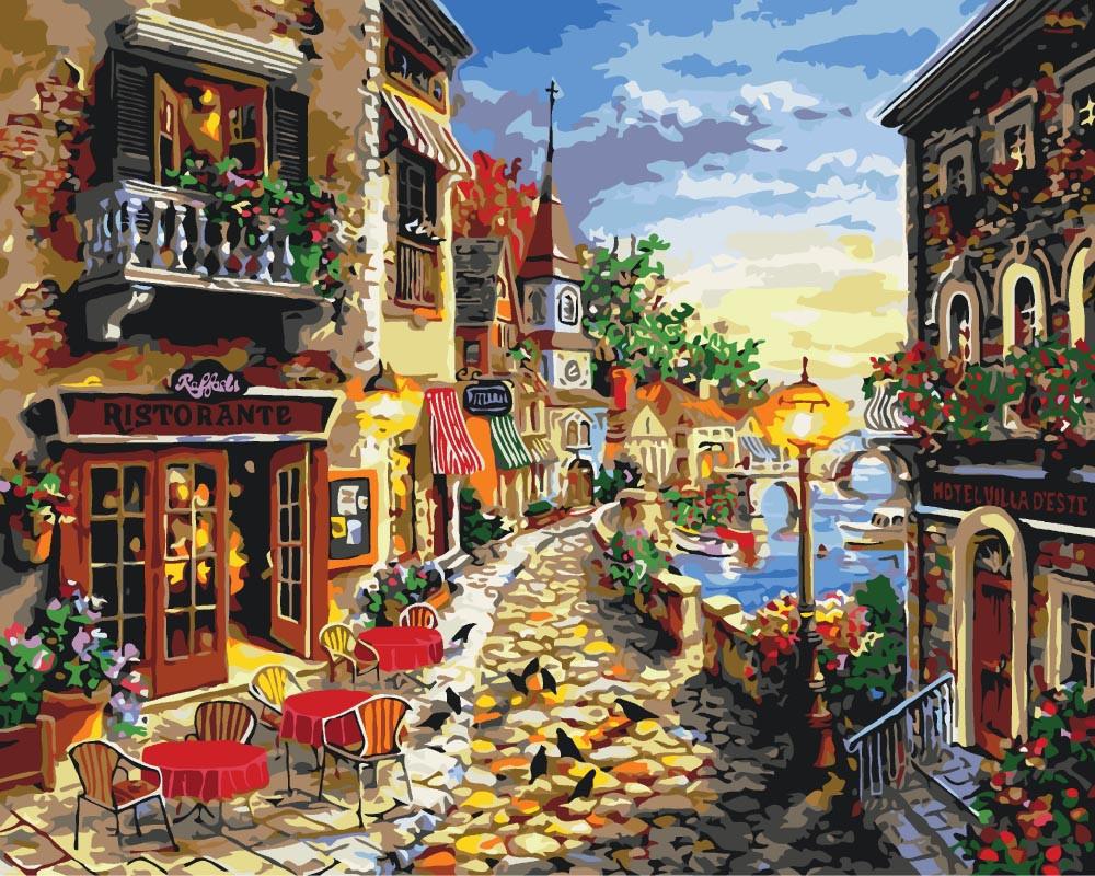 Картина по номерам Идейка "Уютная улочка" 40х50 см (KHO2132)