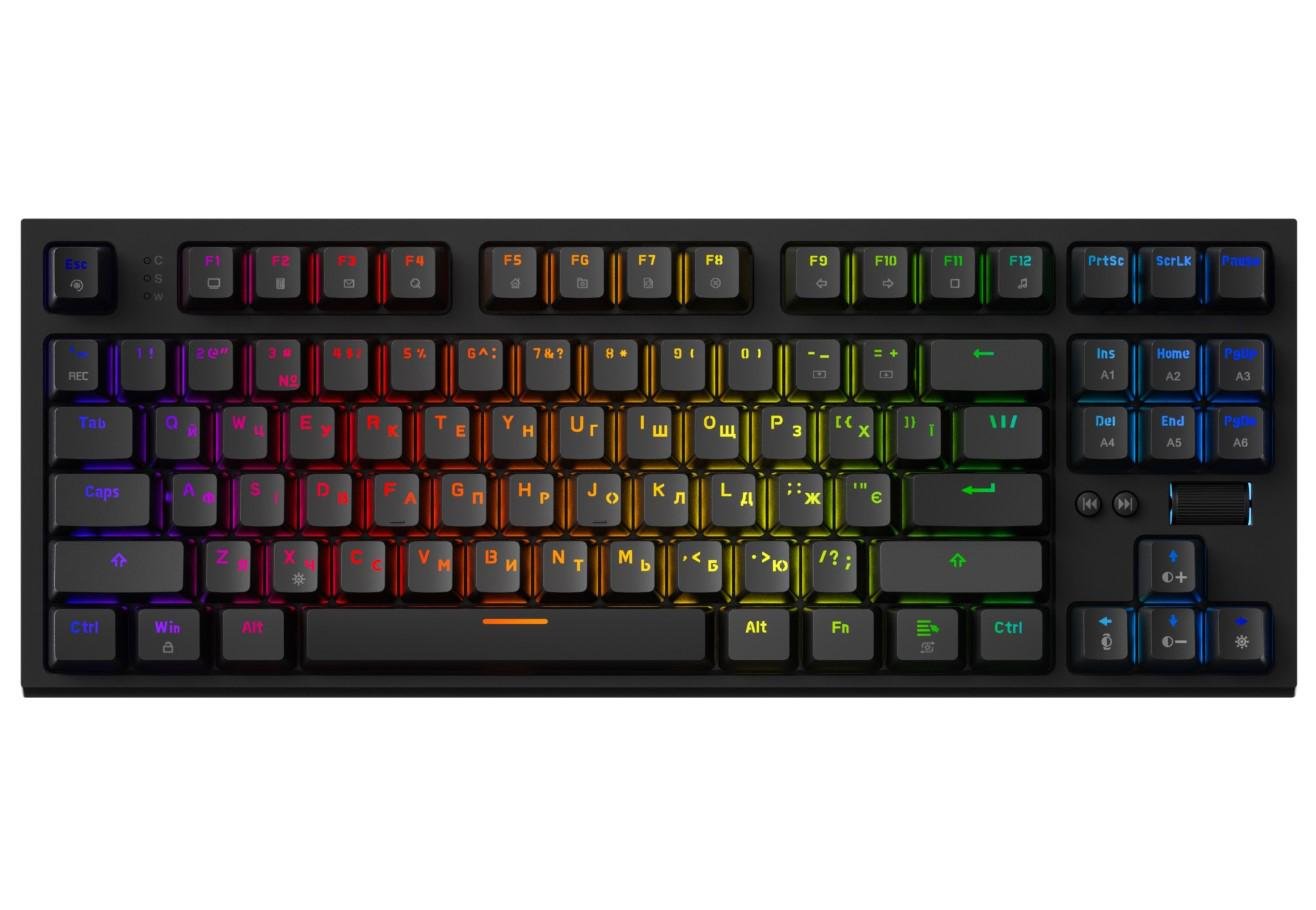 Клавиатура игровая механическая GamePro GPMK-18 Red Swich Hot-Swap TKL RGB Black