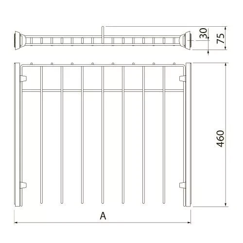 Вішалка для штанів SMART без напрямних 900 мм Білий (W-WSPD90-BP-10) - фото 3