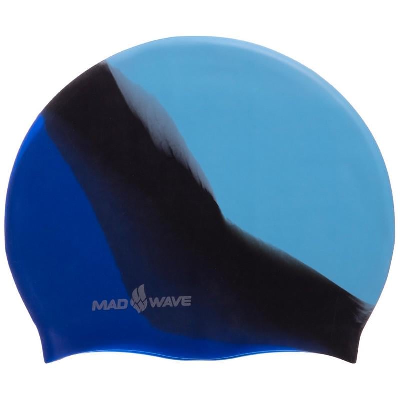 Шапочка для плавания Mad Wave MULTI BIG M053111 силиконовая Синий (AM0009449) - фото 1