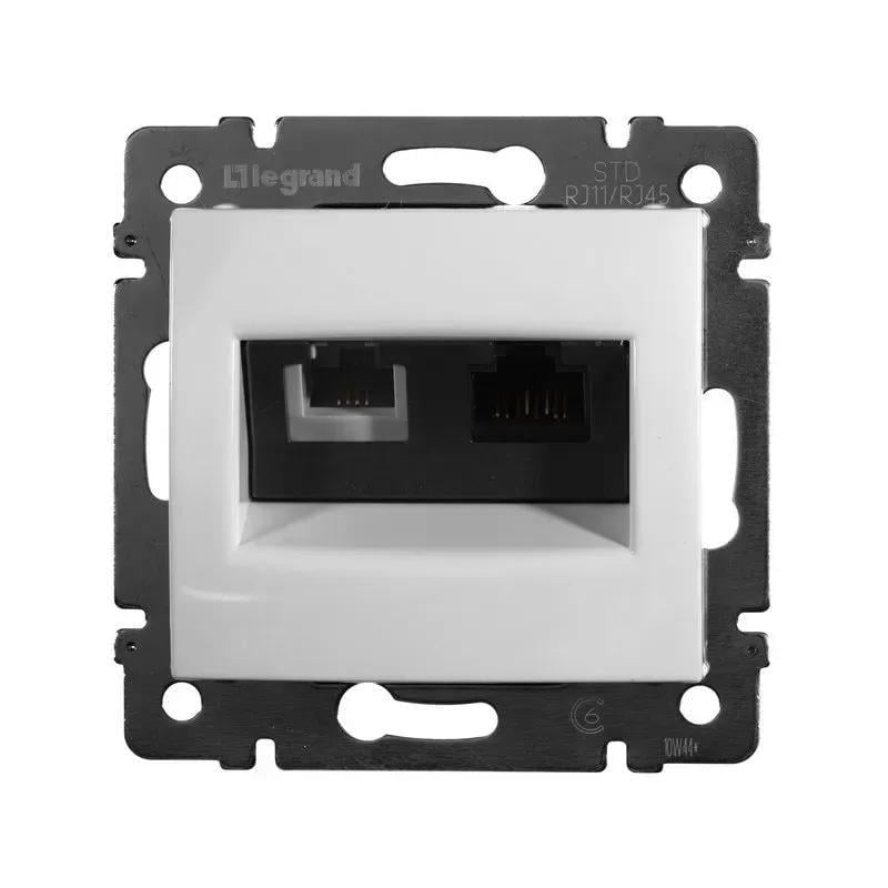 Розетка компьютерная Legrand Valena RJ11/RJ45 cat.5 UTP Белый (770080)