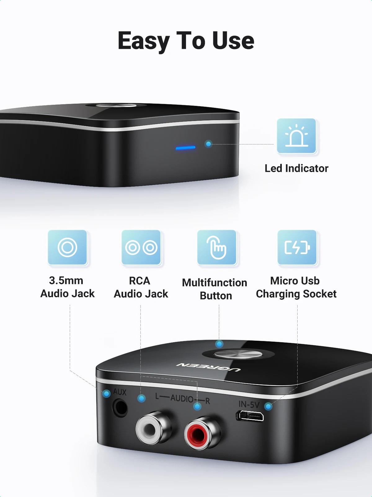 Адаптер UGREEN CM123 Bluetooth 5.3 (30445) - фото 10