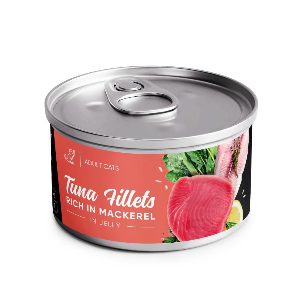 Корм влажный для взрослых котов Savory Tuna Fillets rich in Mackerel in Jelly филе тунца с макрелью в желе 70 г (31365193)