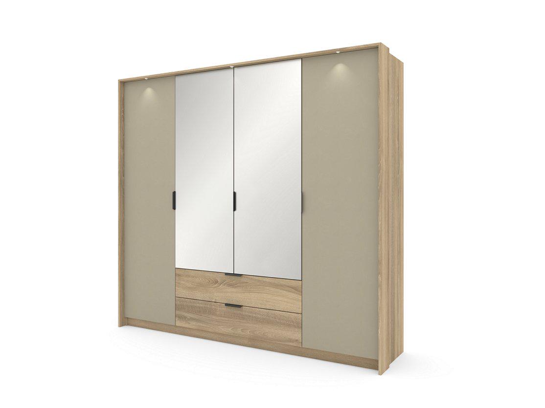 Шкаф для одежды Perfect Home Letto 4D2S/220 4-дверный Дуб терра темный/серый каменный (PFH-092039) Шкаф для одежды Perfect Home Letto 4D2S/220 4-дверный Дуб терра темный/серый каменный (PFH-092039)