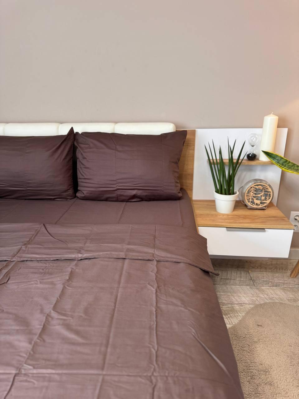 Постільна білизна сатин євро 200х220 см наволочки 70х70 см 2 шт. Коричневий (Д-Al-satin-004-03) - фото 8 Постільна білизна сатин євро 200х220 см наволочки 70х70 см 2 шт. Коричневий (Д-Al-satin-004-03) - фото 8