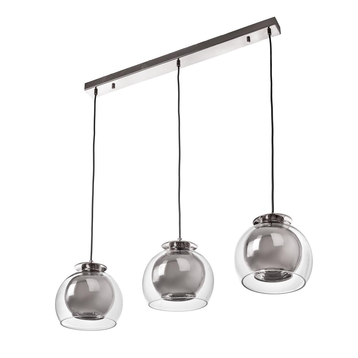 Люстра потолочная лофт подвесная Brille BL-544S/3 E27 CH на 3 плафона