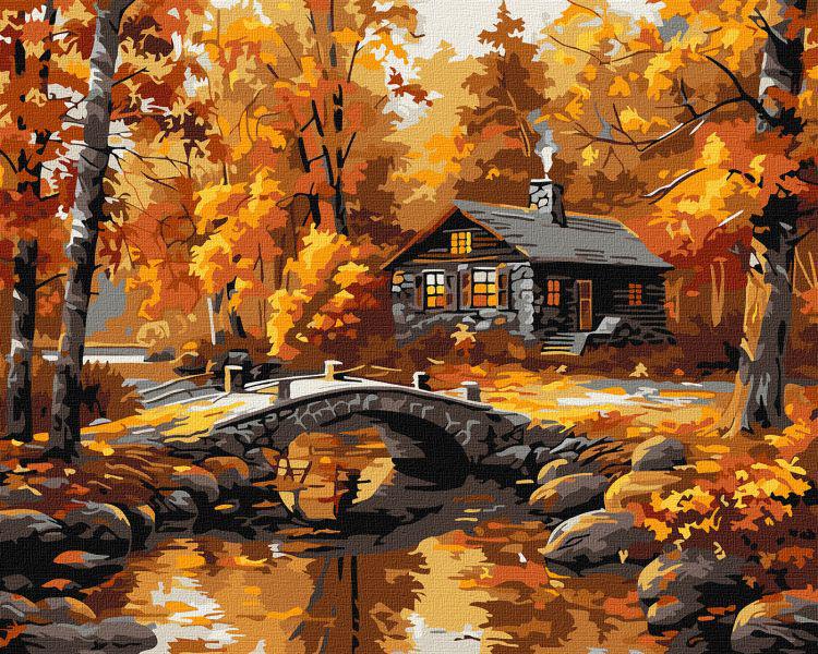 Картина по номерам Ideyka Поселок над рекой 40x50 см (Id-KHO6426)