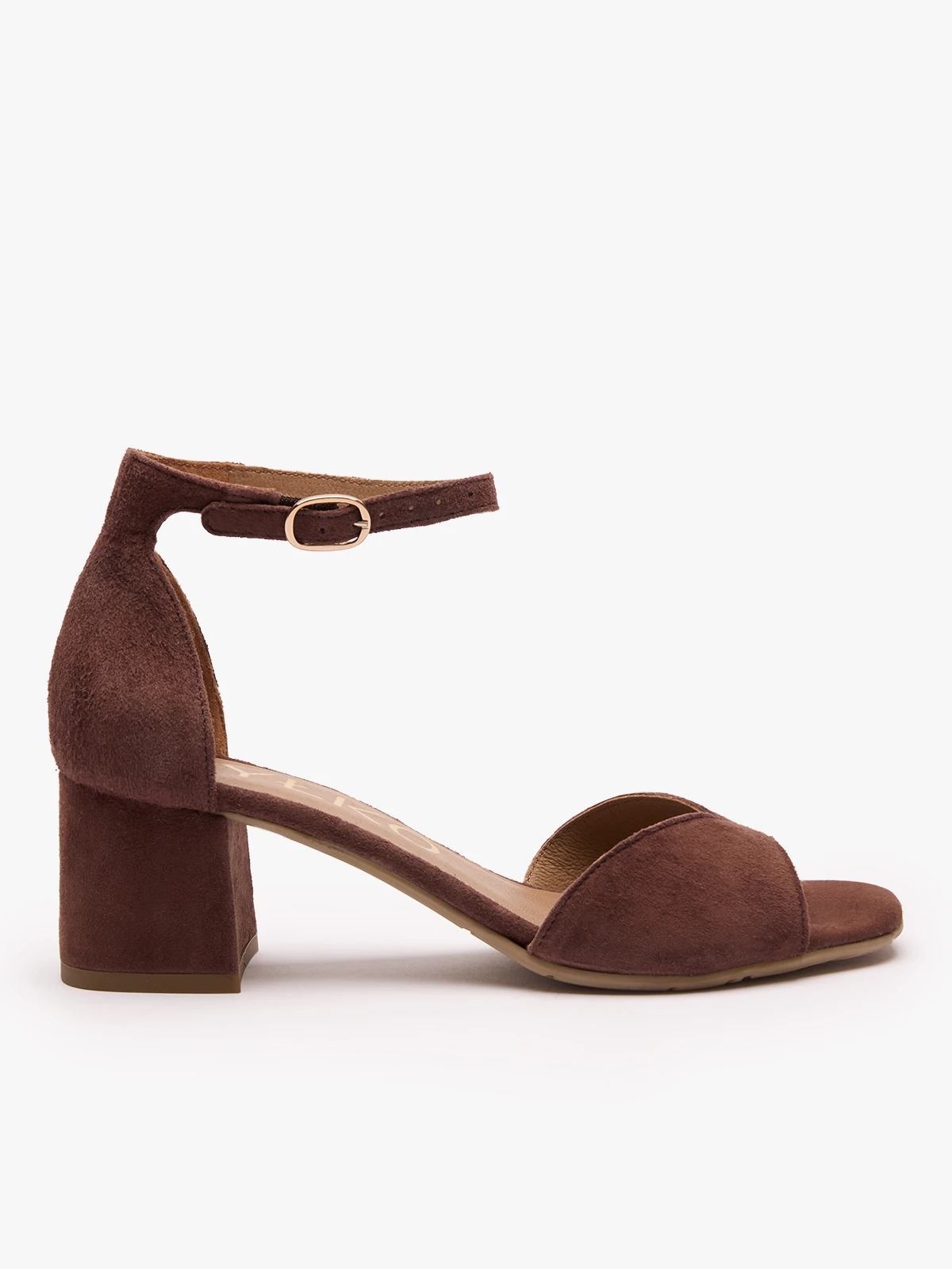 Босоножки женские замшевые RYLKO на широких каблуках р. 42 Темно-коричневый (5DBP4_R5 _3TI)