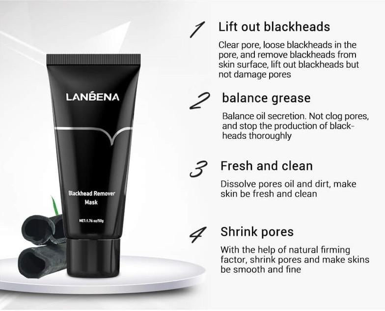 Маска-плівка LANBENA Bamboo Blackhead Remover Mask для видалення вугрів та чорних крапок з колагеном 50 г (19320953) - фото 6