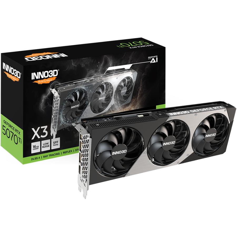 Відеокарта Inno3D X3 GeForce RTX5070 Ti 16 GB GDDR7 256bit PCI Express 5.0 (N507T3-16D7-176068N) - фото 5 Відеокарта Inno3D X3 GeForce RTX5070 Ti 16 GB GDDR7 256bit PCI Express 5.0 (N507T3-16D7-176068N) - фото 5