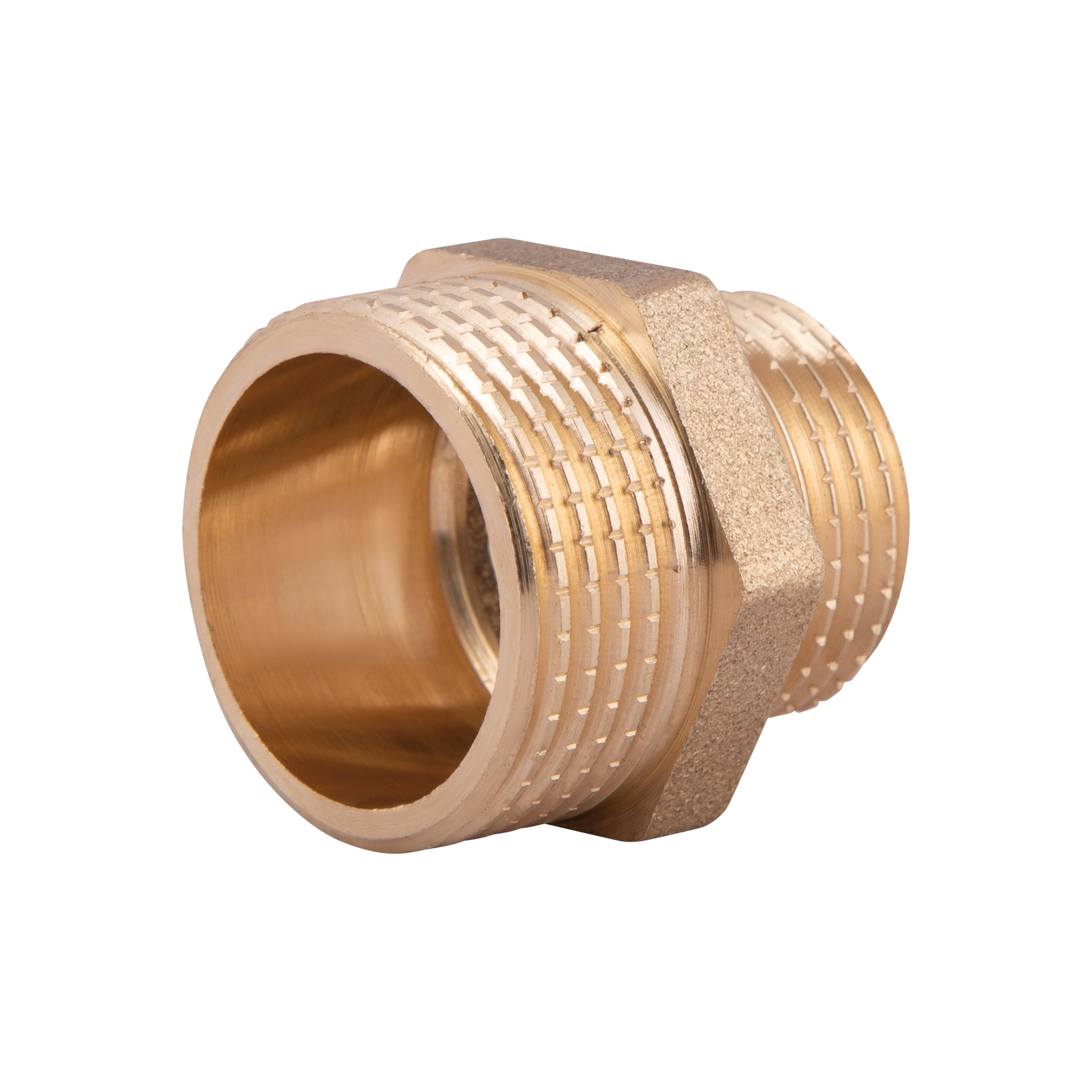Ниппель латунный редукционный Thermo Alliance Standart 1/2"Зх3/4"С Желтый (SD4081520)
