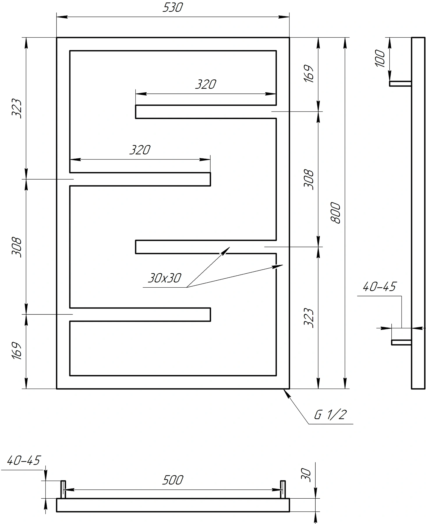 Рушникосушарка електрична Genesis Aqua Infinite 80x53 см Чорний (2349-2) - фото 3