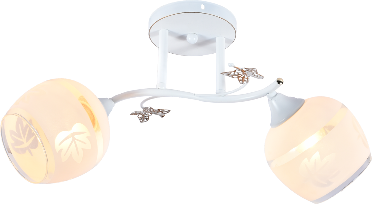 Люстра потолочная Light House SRS-20712/2 плафоны белые с узором Белый/Золотой Люстра потолочная Light House SRS-20712/2 плафоны белые с узором Белый/Золотой