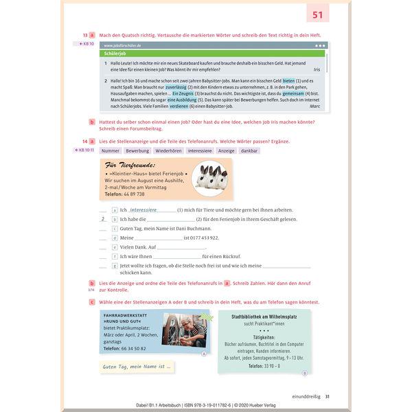 Книга Josef Alberti/Gabriele Kopp "Dabei! B1.1 Arbeitsbuch" (ISBN:9783190117826) - фото 2 Книга Josef Alberti/Gabriele Kopp "Dabei! B1.1 Arbeitsbuch" (ISBN:9783190117826) - фото 2