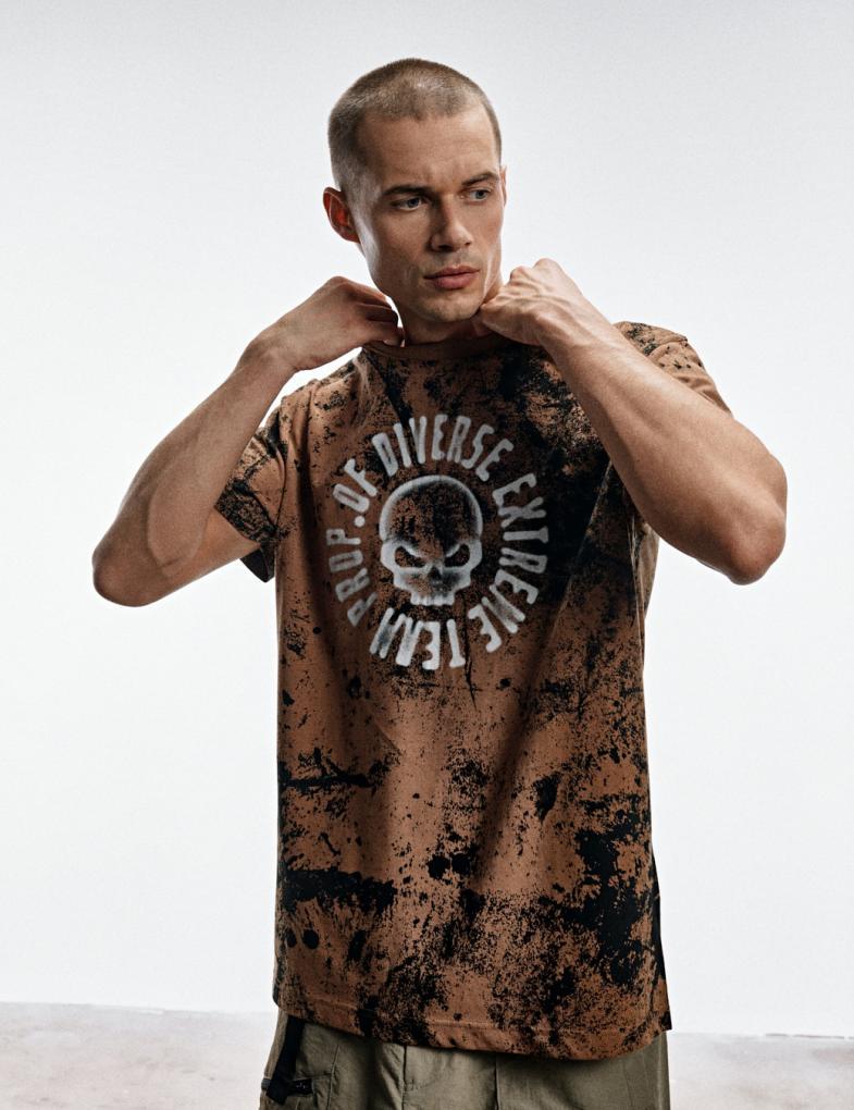 Футболка мужская Diverse Dext CMBT AOP 03 2ХL Коричневый (5905384049377)