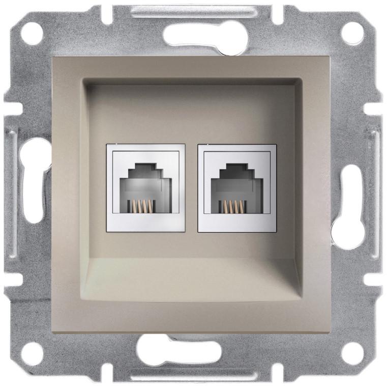 Розетка телефонна Schneider Electric Asfora RJ11 ABS Бронзовый (EPH4200169)