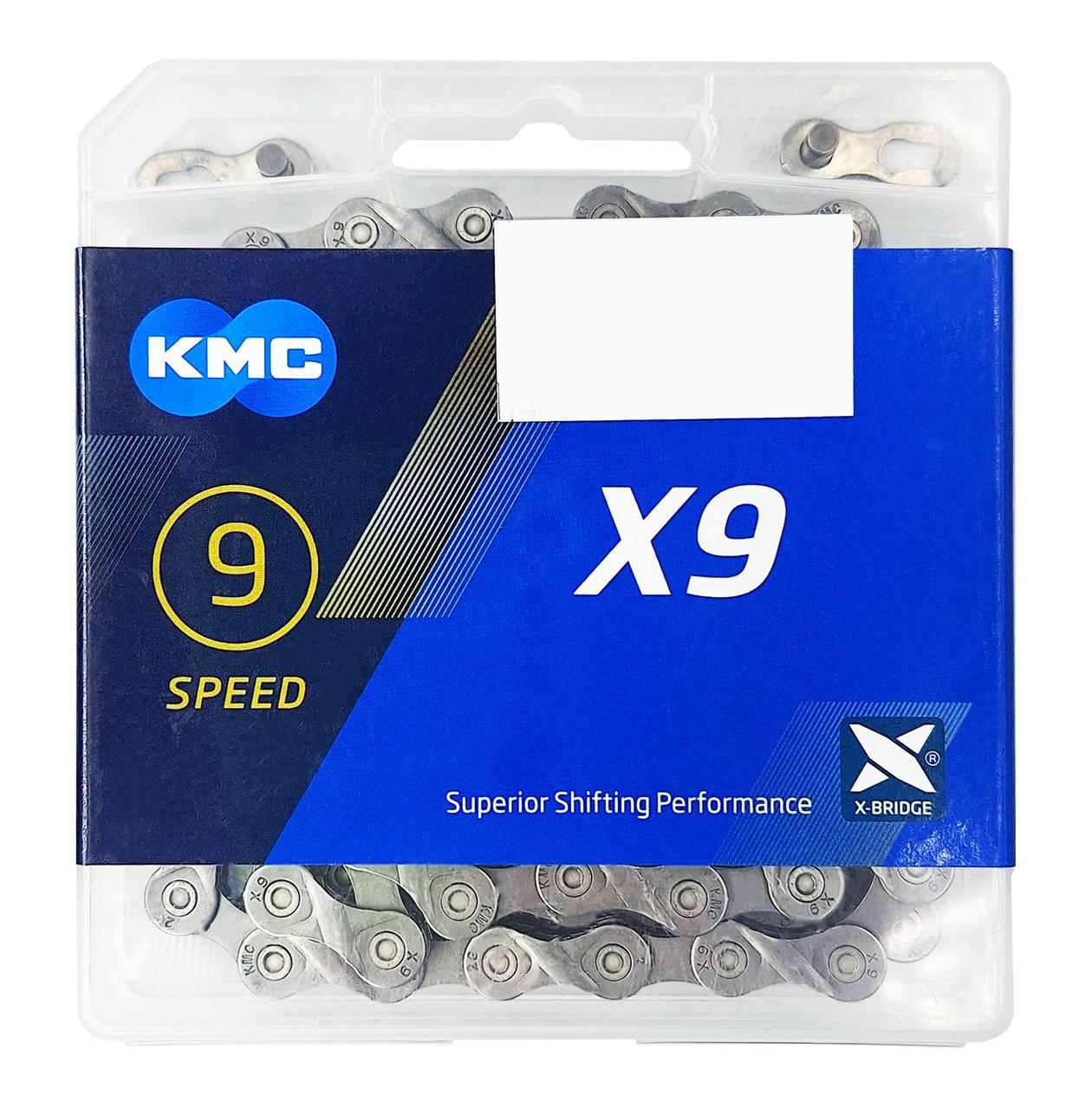 Цепь велосипедная КМС X9 Gray 1/2x11/128" 114L 9Sp с замком (G0001237)