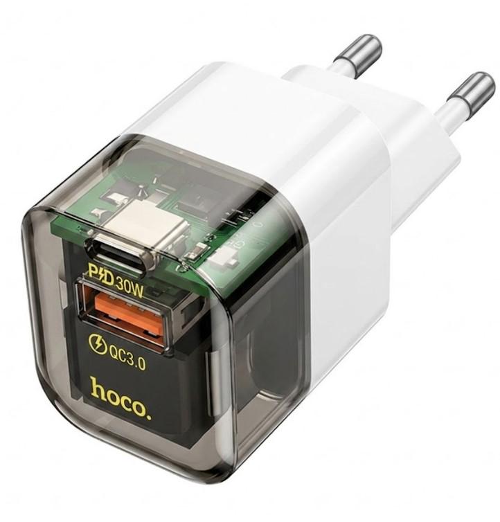 Зарядний пристрій адаптер Hoco C131A Platinum PD 30W + QC 3.0 Чорний (2104619566)