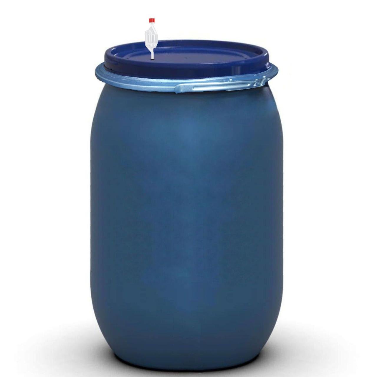 Бочка для брожения Litolan герметична с гидрозатвором S и металлическим хомутом 210 л (276211М) - фото 1 Бочка для брожения Litolan герметична с гидрозатвором S и металлическим хомутом 210 л (276211М) - фото 1