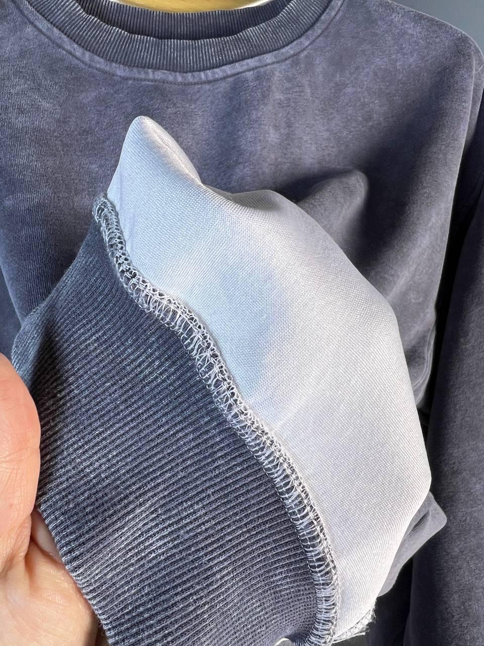 Свитшот женский JOY ONE 25177 свободный крой средняя длина вареный тай-дай OS Графитовый (3385) - фото 4