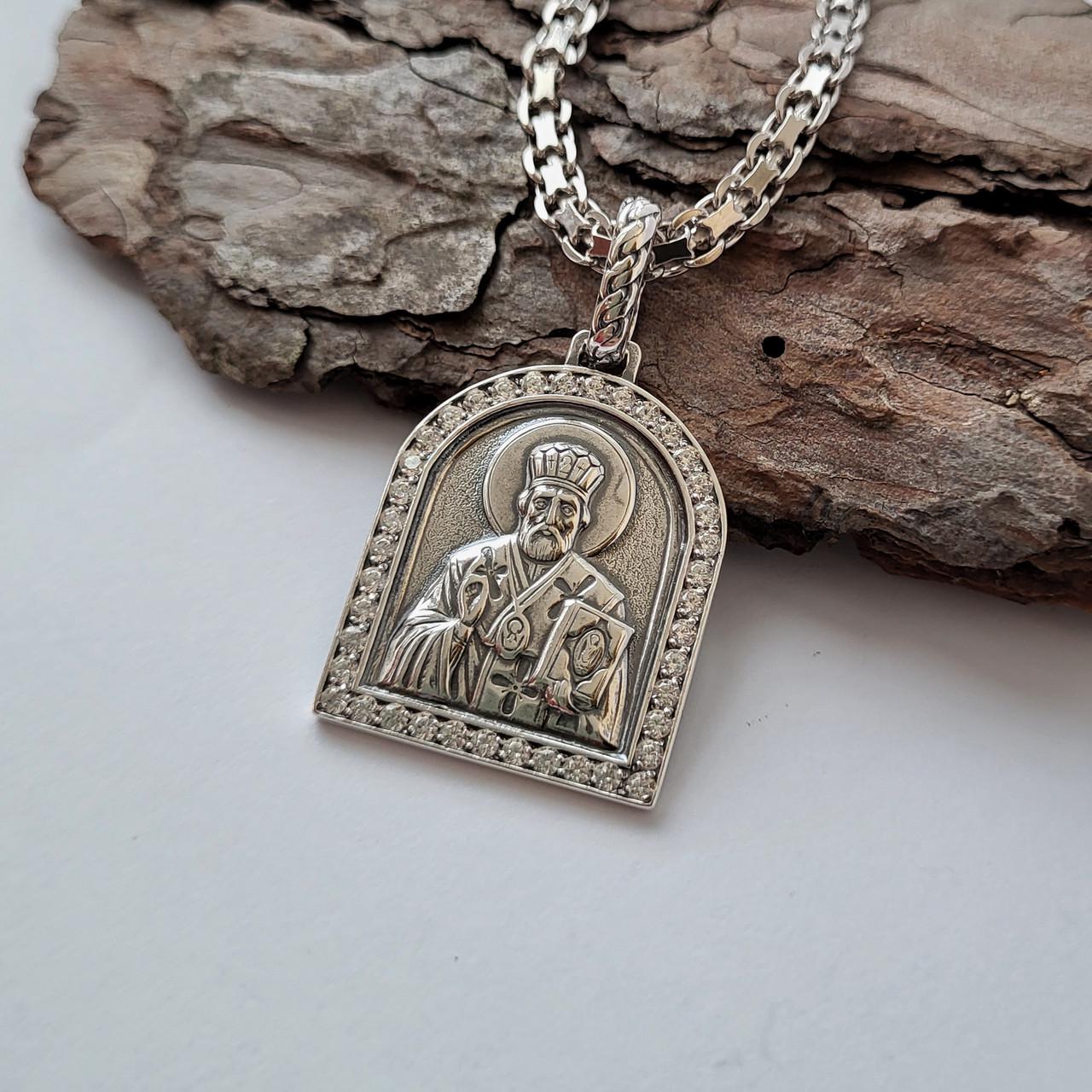 Икона серебряная Николай зимний 925 пробы 5,40 г (3730ч)