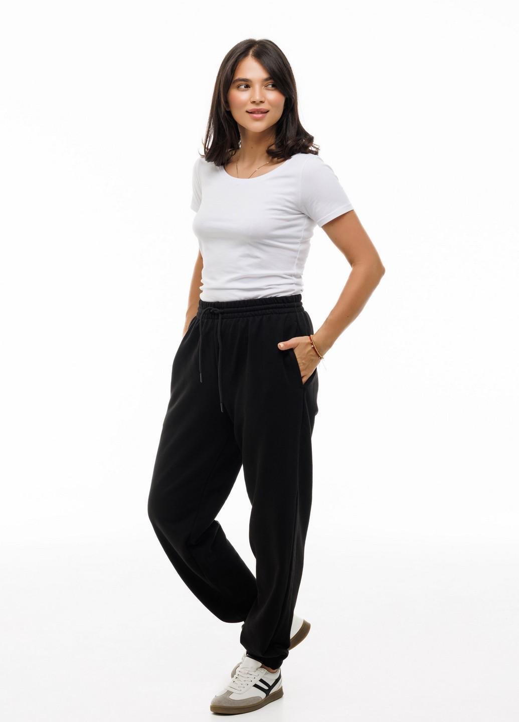Штаны базовые женские Наталюкс с карманами трехнитка 2XL Черный (3725173290961) - фото 4