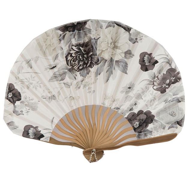 Віяло ручне складане 21х27 см Сірий (А8162)