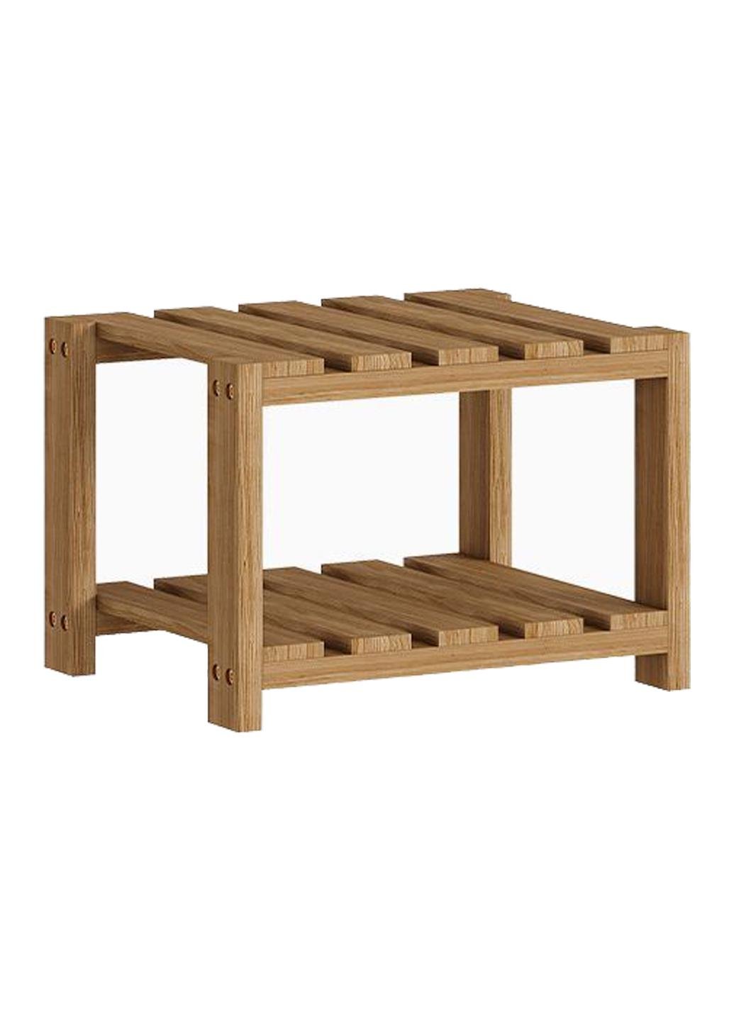 Этажерка на две полочки из натурального дерева NewHome Темно-коричневый