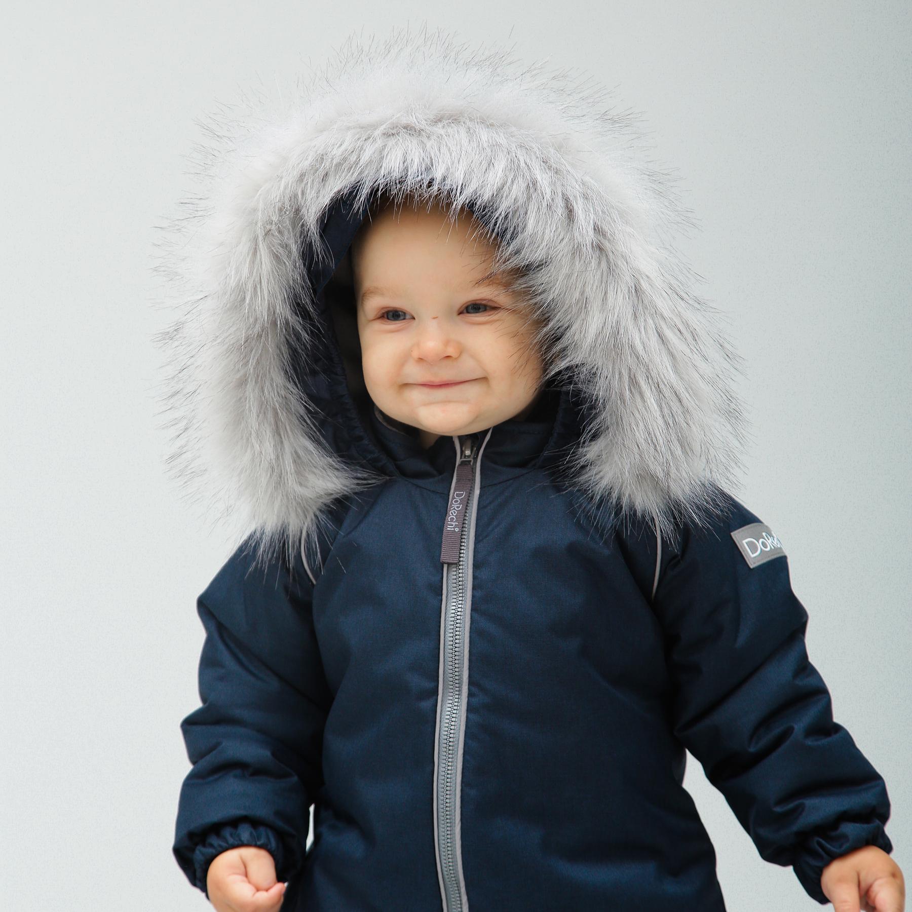 Детский зимний комбинезон с капюшоном DoRechi Аполло с мехом 86 см Синий (21494) - фото 9
