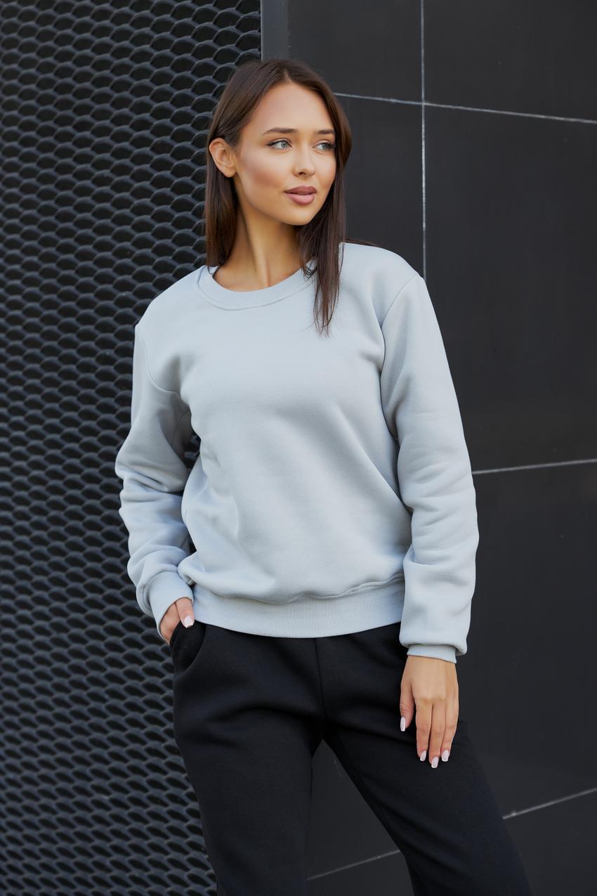 Світшот жіночий М116.4 з начосом S Світло-сірий (30665267) - фото 1 Світшот жіночий М116.4 з начосом S Світло-сірий (30665267) - фото 1