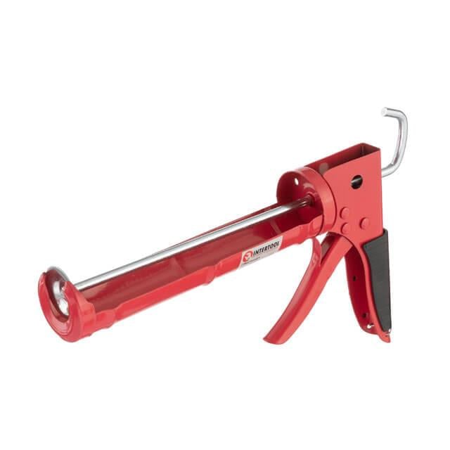 Пістолет для видавлювання силікону Intertool HT-0023 з прогумованою рукояткою 225 мм (10090745)