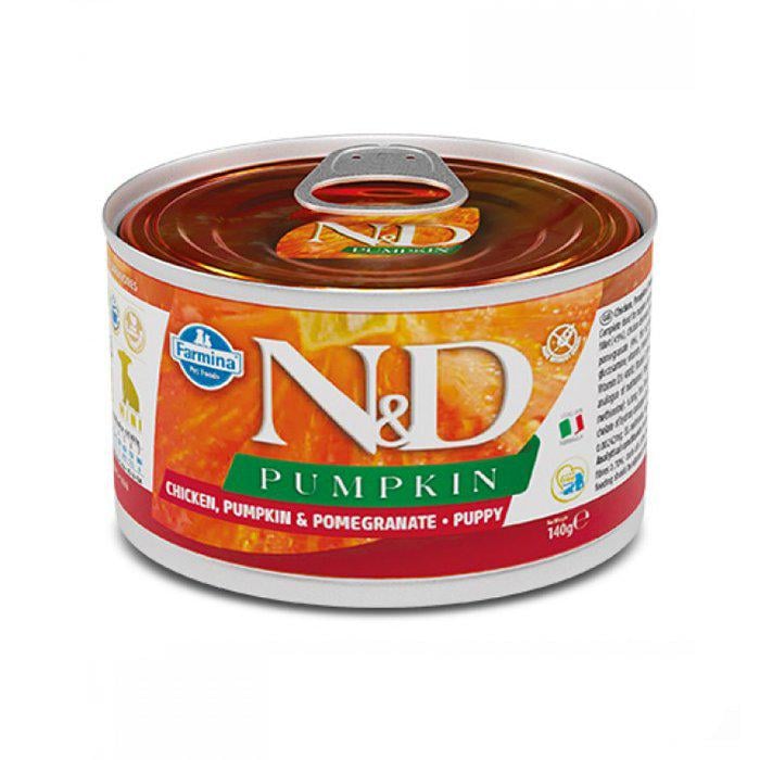 Корм консервированный беззерновой Farmina N&D Grain Free Pumpkin Chicken для щенков мелких пород с курицей тыквой и гранатом 140 г (160585)