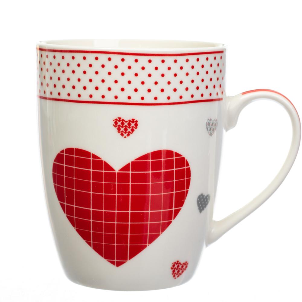 Кружка керамическая Elisey Hearts 350 мл Белый с сердечками (8803-017)