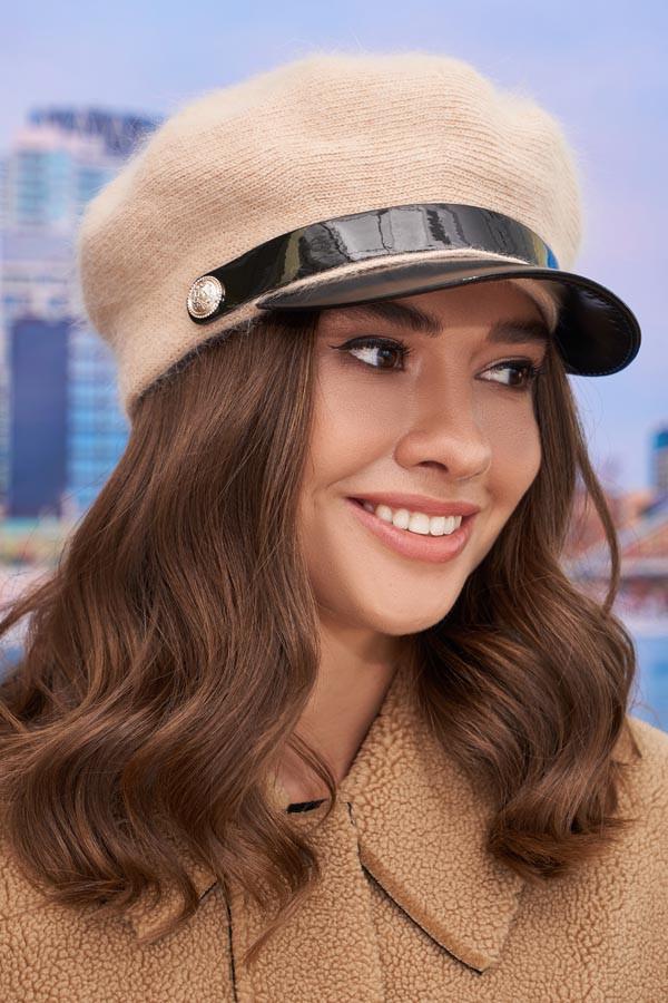 Берет с козырьком Braxton Ивы женский Кофейный (4953)