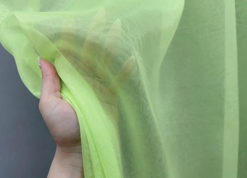 Тюль органза Цветы 2,8 м Салатовый (004т) - фото 8