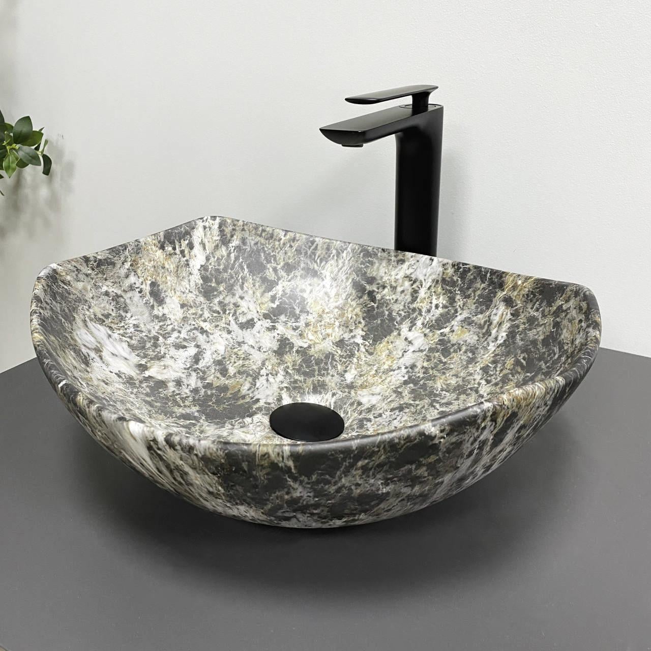 Умивальник накладний VBI RONTA Dark Grey Stone Matt (2808389286)