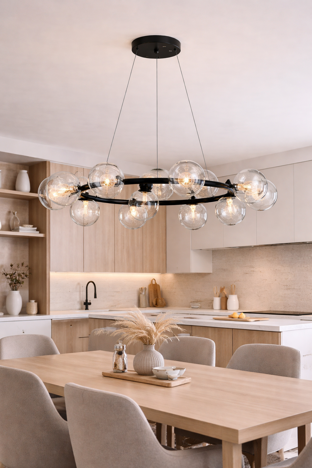 Люстра Balloon со стеклянными плафонами 15 ламп G9 (2020/BK)