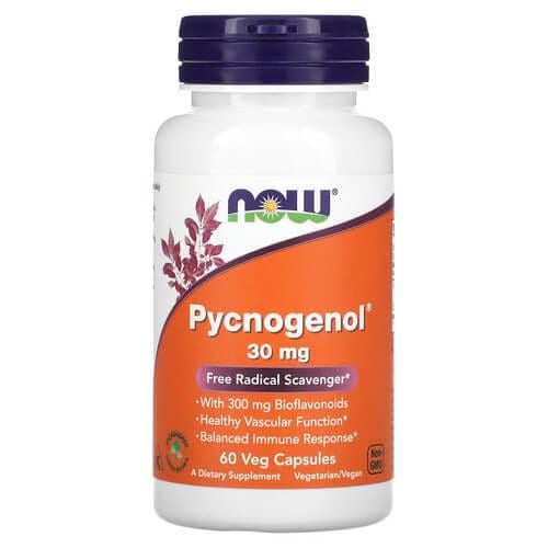 Добавка NOW Pycnogenol 30 мг 60 растительных капс. (NOW-03264) Добавка NOW Pycnogenol 30 мг 60 растительных капс. (NOW-03264)