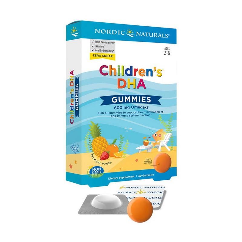 Рыбий жир Nordic Naturals Children's DHA 600 мг Omega-3 30 желеек Тропический пунш (19939-01)