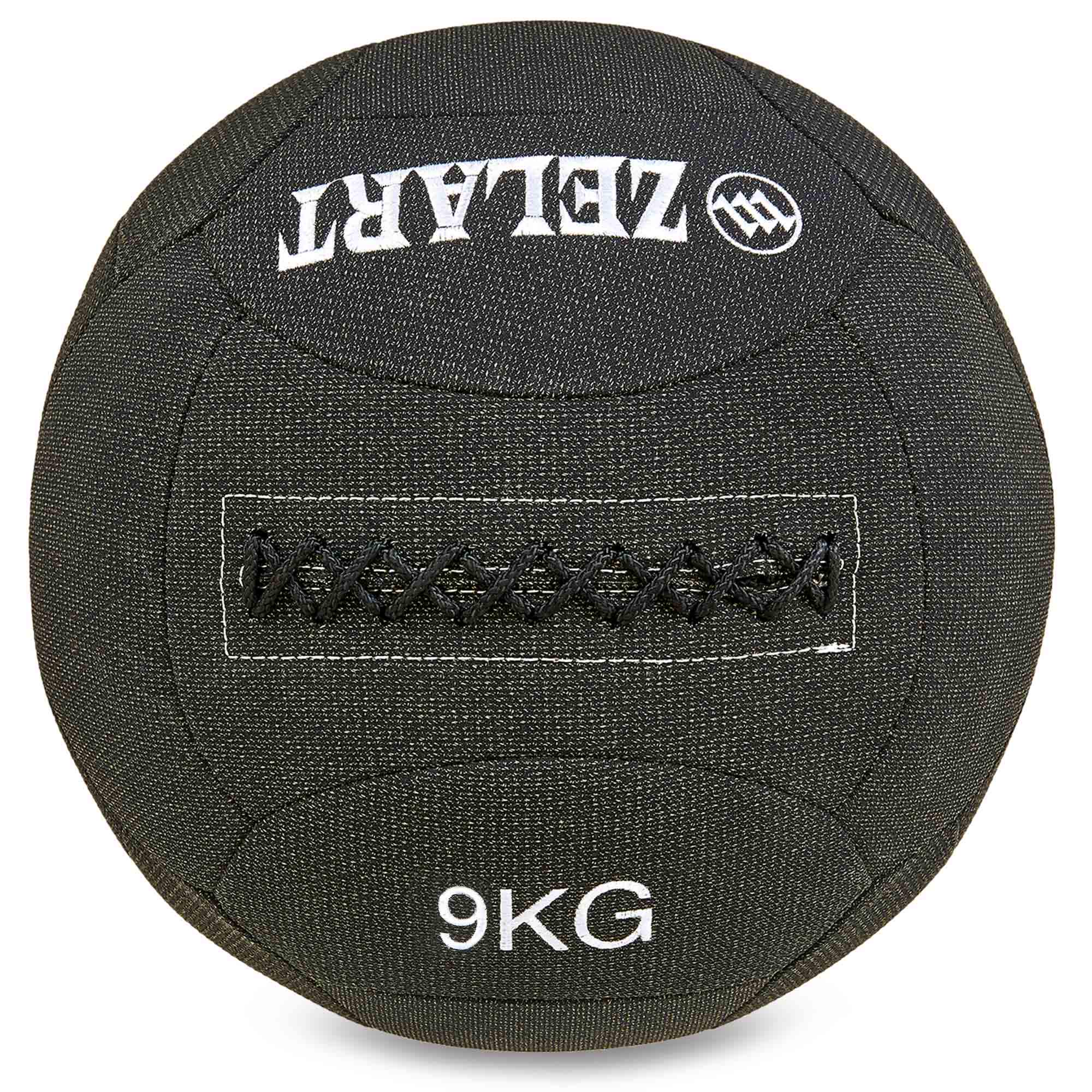 М'яч набивний для кросфіту волбол Zelart WALL BALL FI-7224-9 9 кг Чорний (DR003557)