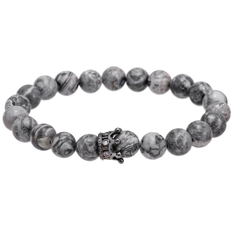 Браслет із яшми з короною р. 16 (30003)