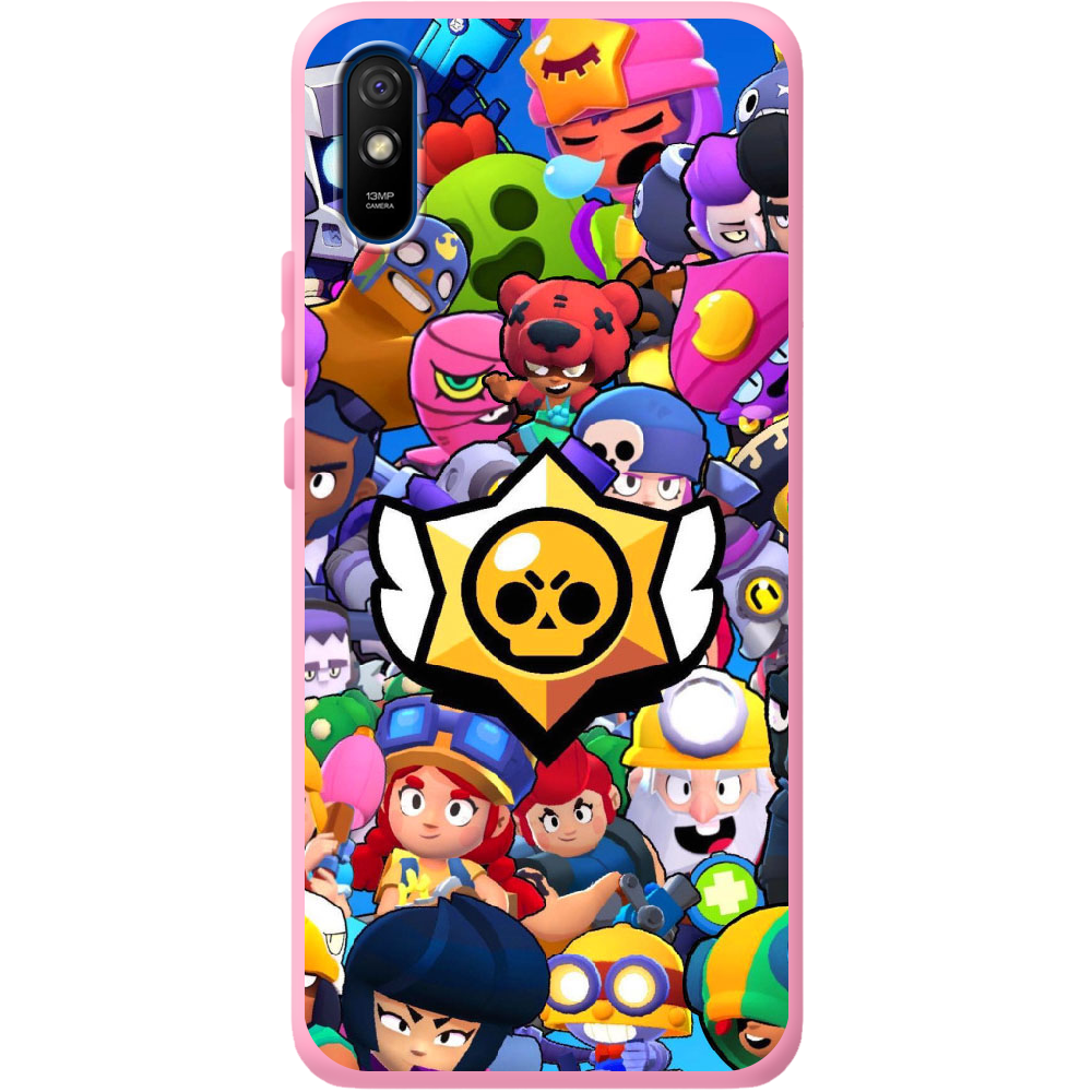 Чехол BoxFace Xiaomi Redmi 9A Brawl Stars Розовый силикон (40304-up2389-41931)