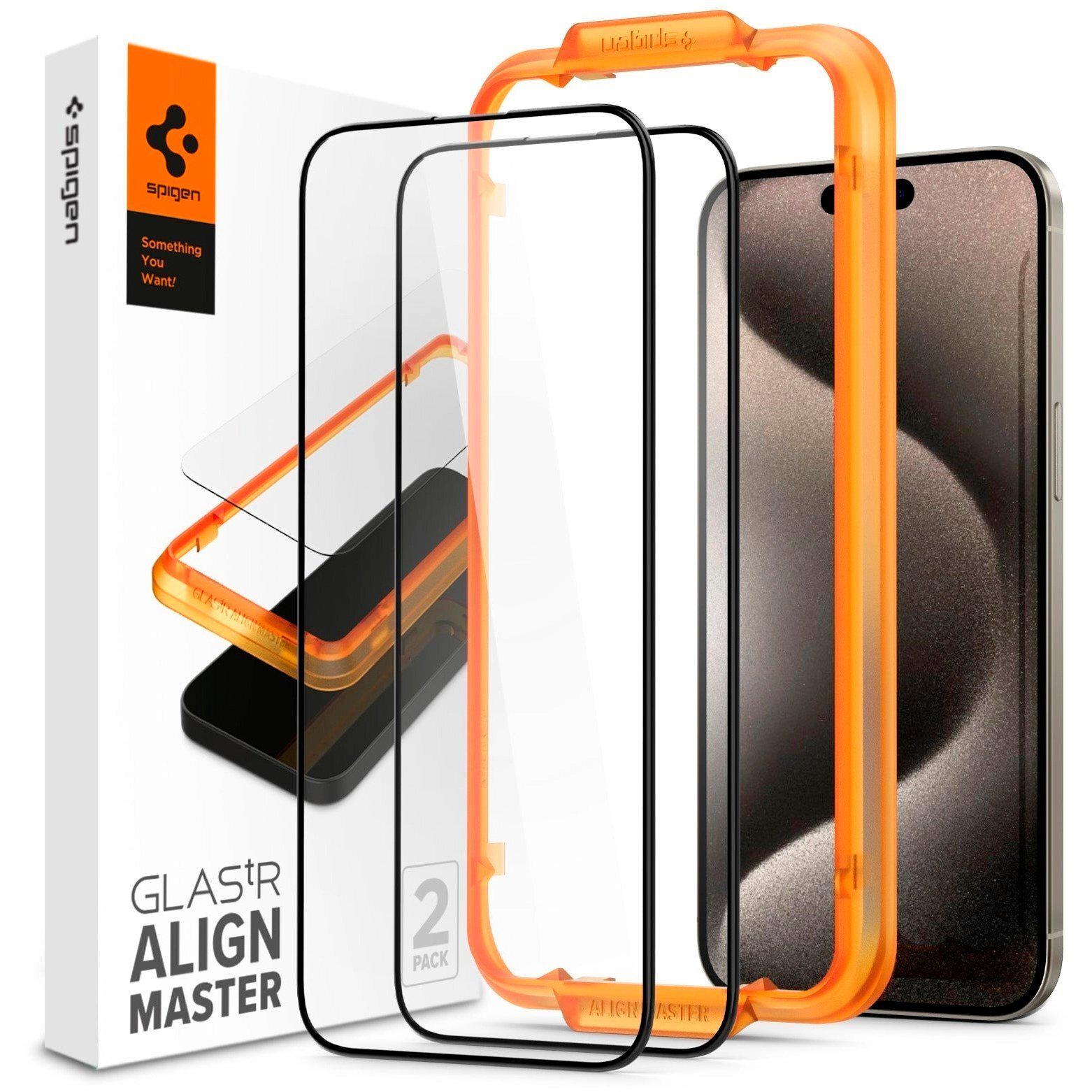 Захисне скло Spigen для Apple iPhone 15 Plus Glas tR Align Master FC 2шт. Чорний (AGL06886) Захисне скло Spigen для Apple iPhone 15 Plus Glas tR Align Master FC 2шт. Чорний (AGL06886)