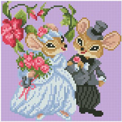 Алмазная мозаика Свадьба мышек 20х20 см (АМШ-176)