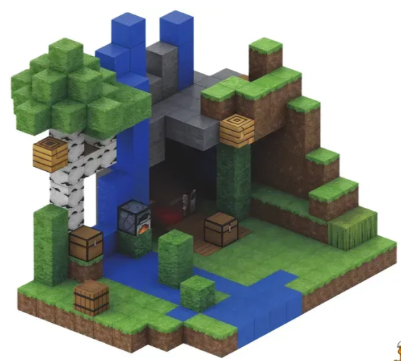 Конструктор магнитный майнкрафт Magnetic Cube водопад в джунглях 300 дет. (10377) - фото 5