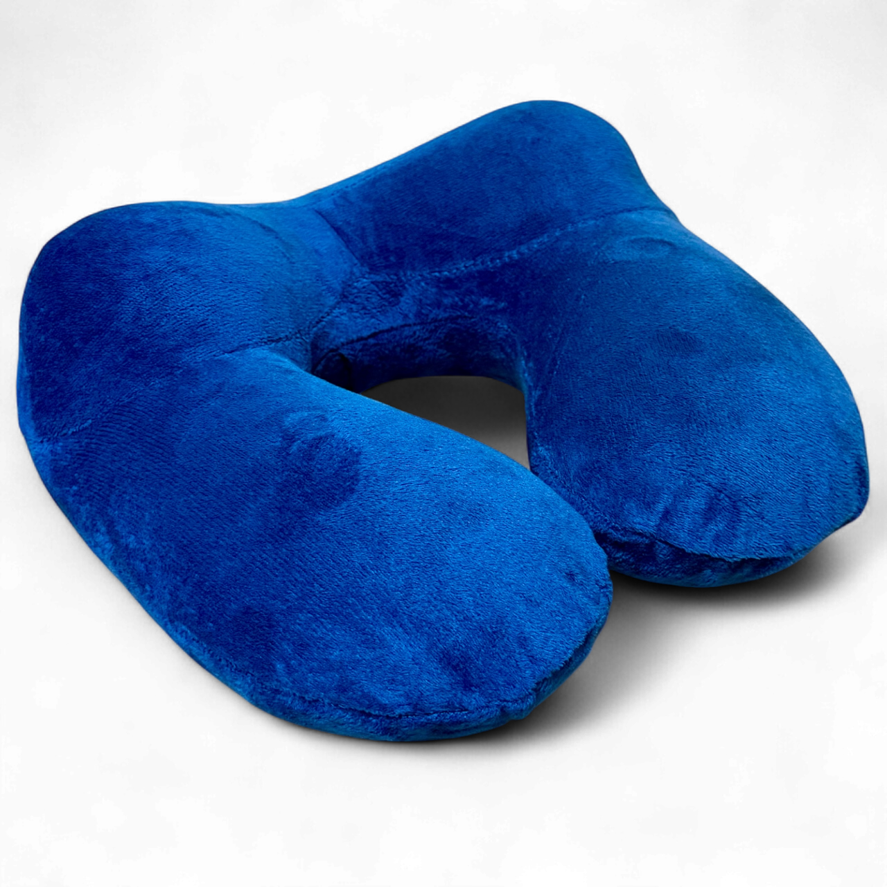 Подушка-подголовник надувная Pillow для путешествий велюровая Dark Blue (2667427716)