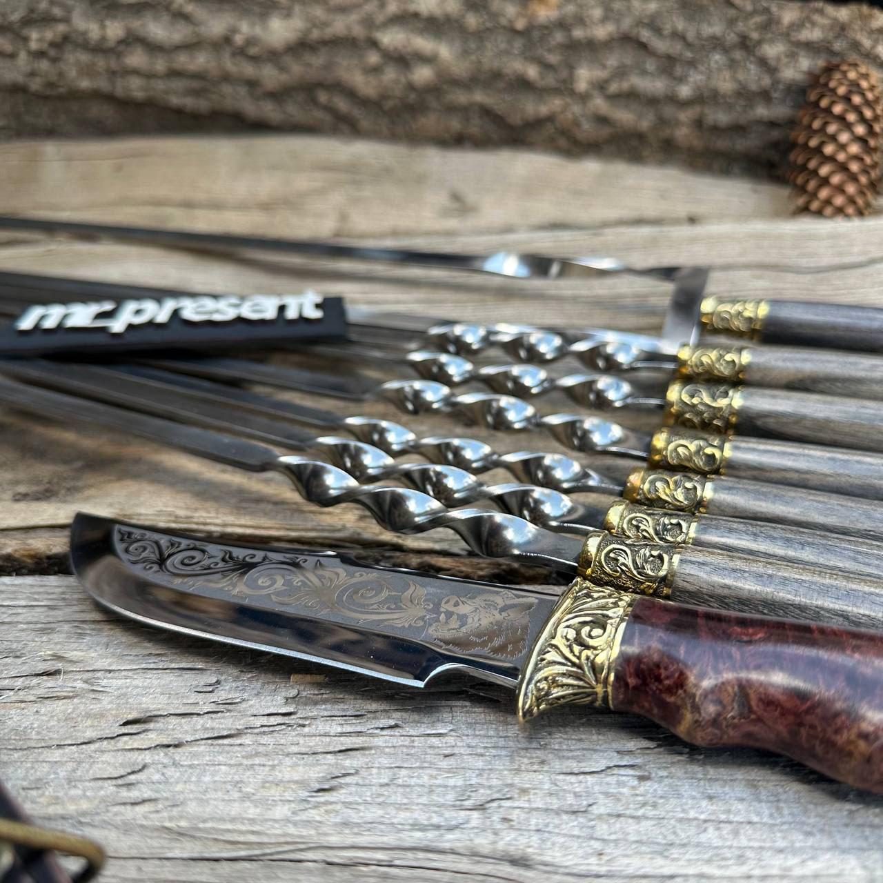 Набір шампурів у чохлі Хижак Lux-11 (19217912) - фото 4 Набір шампурів у чохлі Хижак Lux-11 (19217912) - фото 4