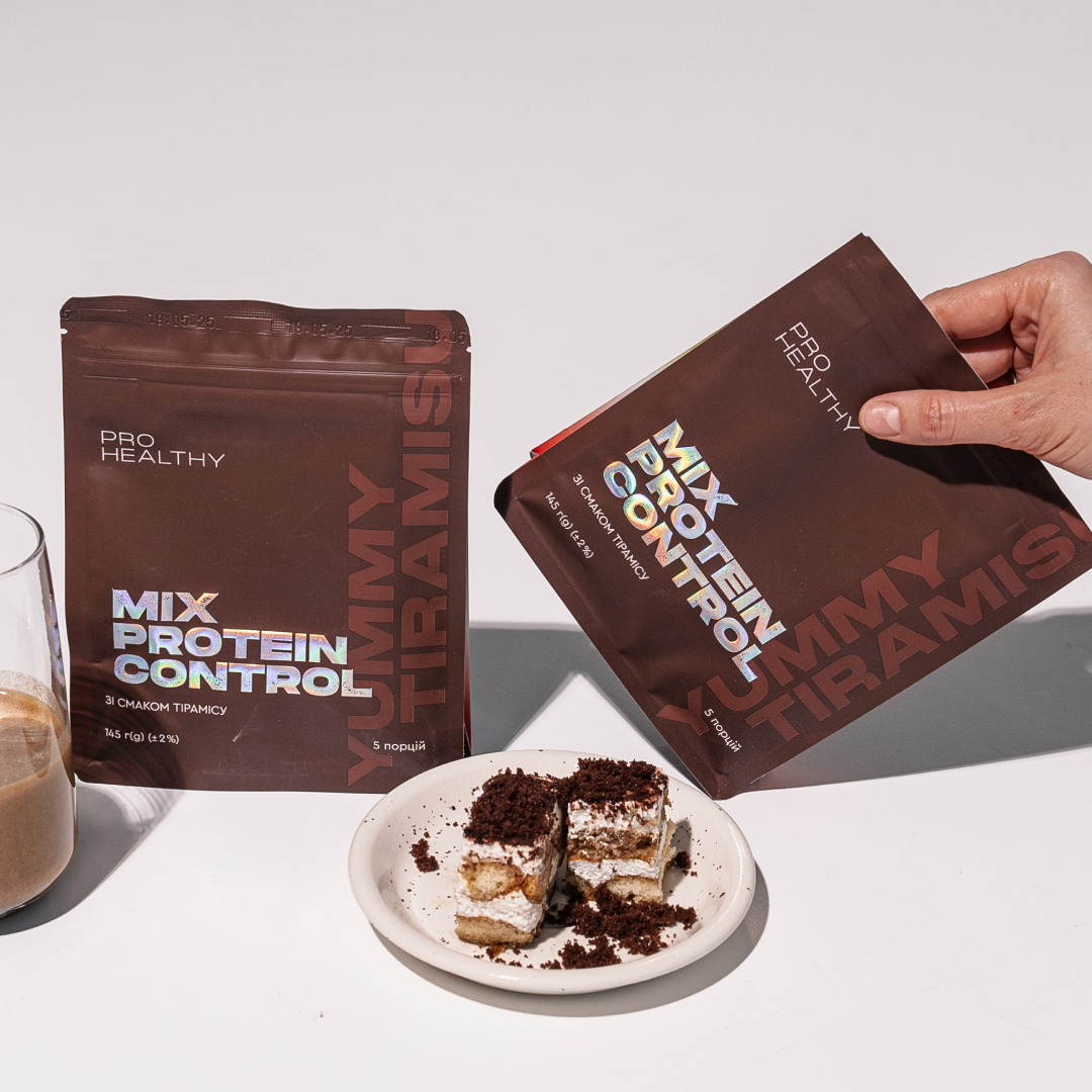 Протеїновий коктейль зі смаком тірамісу для контролю або для збільшення ваги Pro Healthy Choice Mix Protein Control Yummy Tiramisu 145 г - фото 3